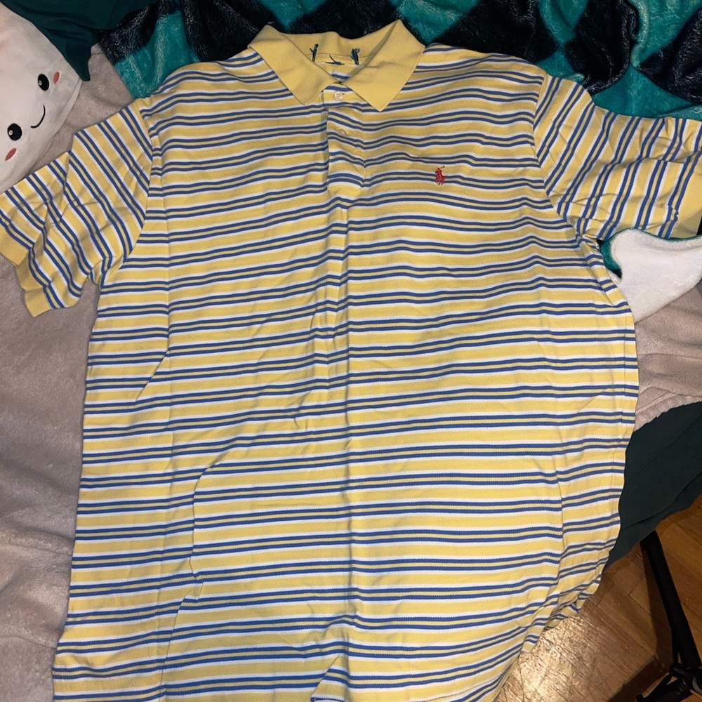 Polo by Ralph Lauren Yellow and Blue Striped Shirt